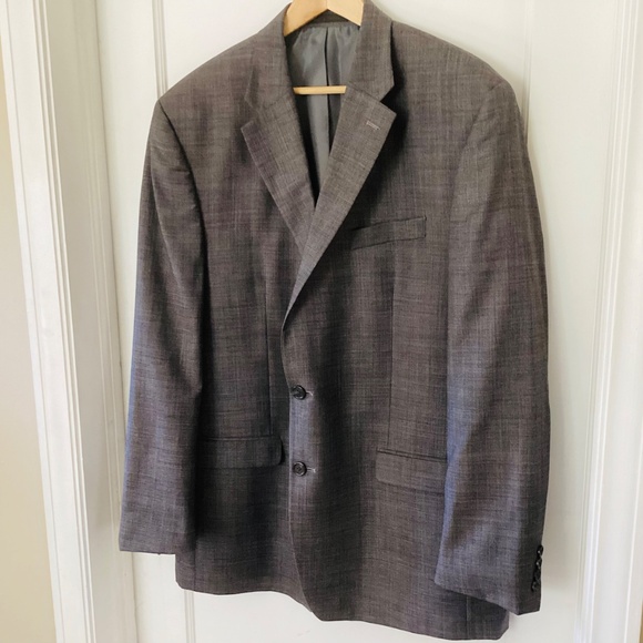 Chaps Men's Sport Coat Gray 100% Wool Size 48 Long Blazer Jacket Office Career - Picture 2 of 15